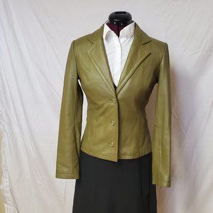 Tristan Green Leather Blazer size small